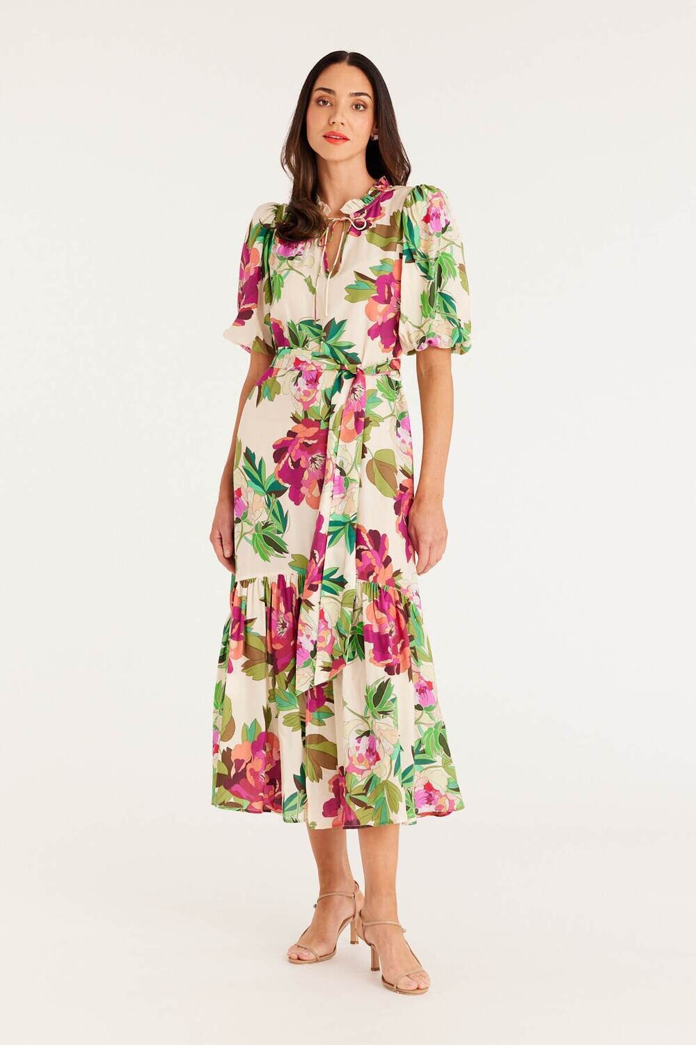 Silk Fleur Maxi Dress, Size: 6, Colour: Pink Floral