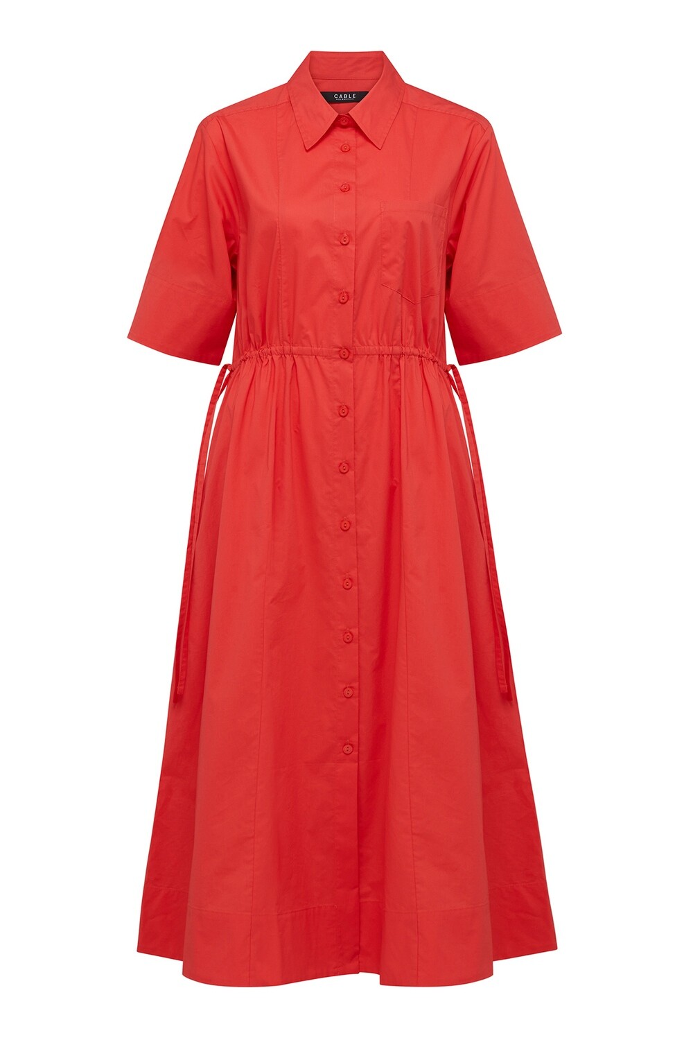Lucy Poplin Dress, Size: 6, Colour: Tomato