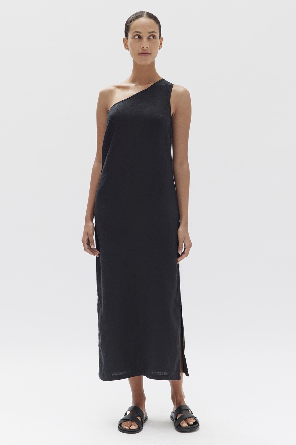 Bonnie Linen Dress, Size: 6, Colour: Black