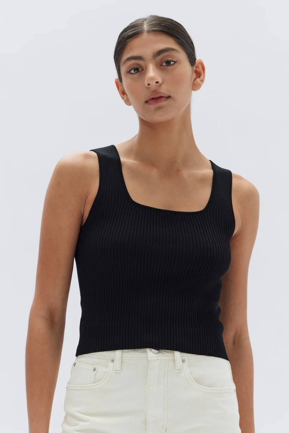 Adrianna Knit Tank, Size: 6, Colour: Black