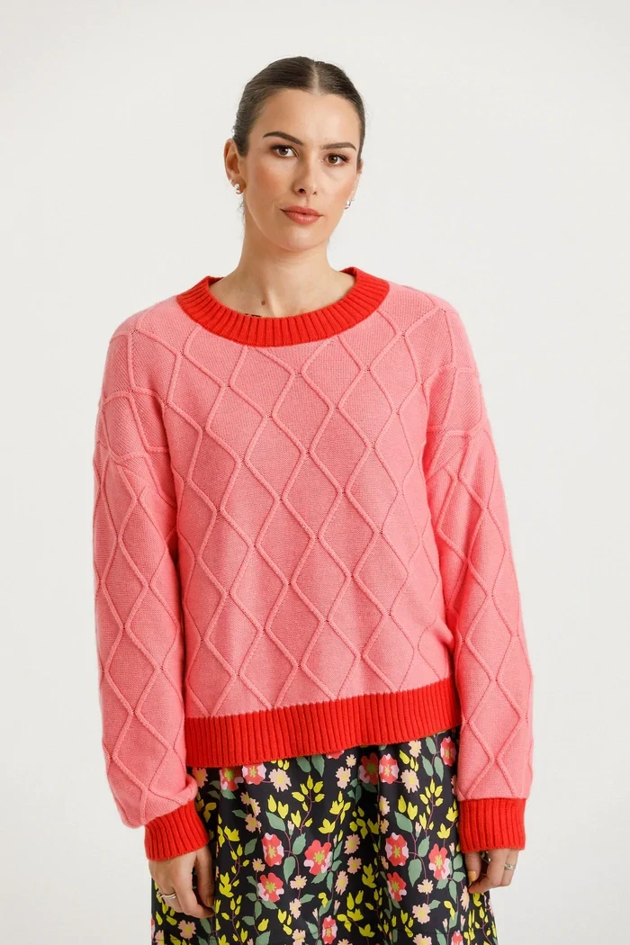 Shackle Jumper, Size: 8, Colour: Pink Lipstick