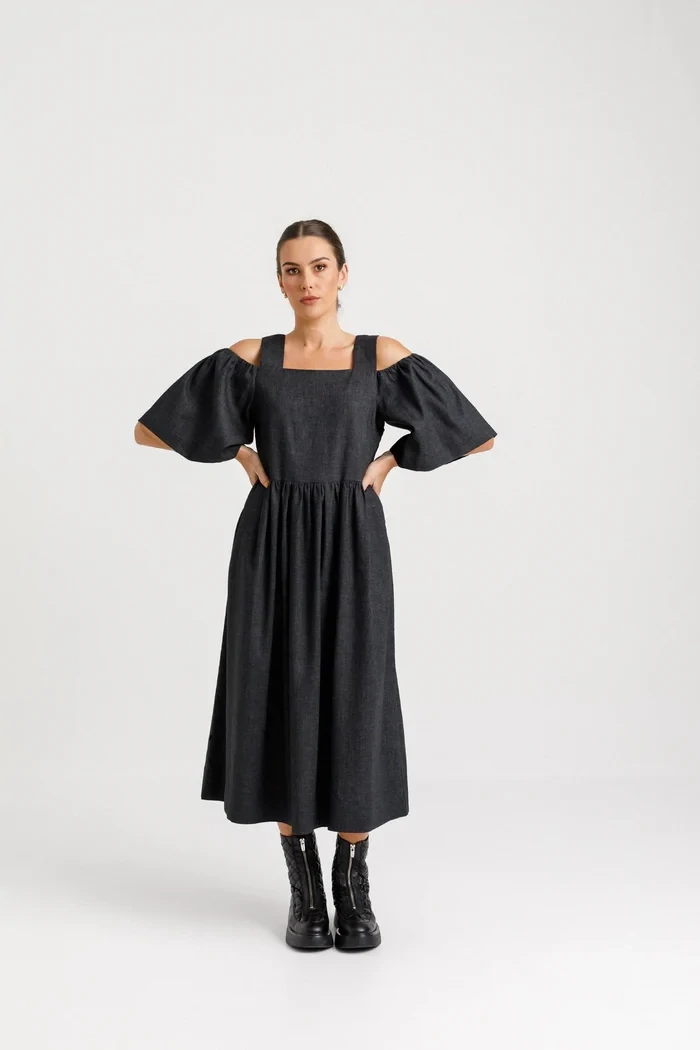 Cut Away Dress, Size: 8, Colour: Sooty