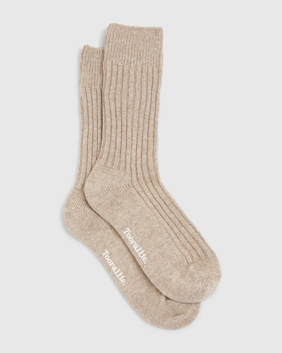 Ribbed Merino Sock, Colour: Oat, Size: S/M