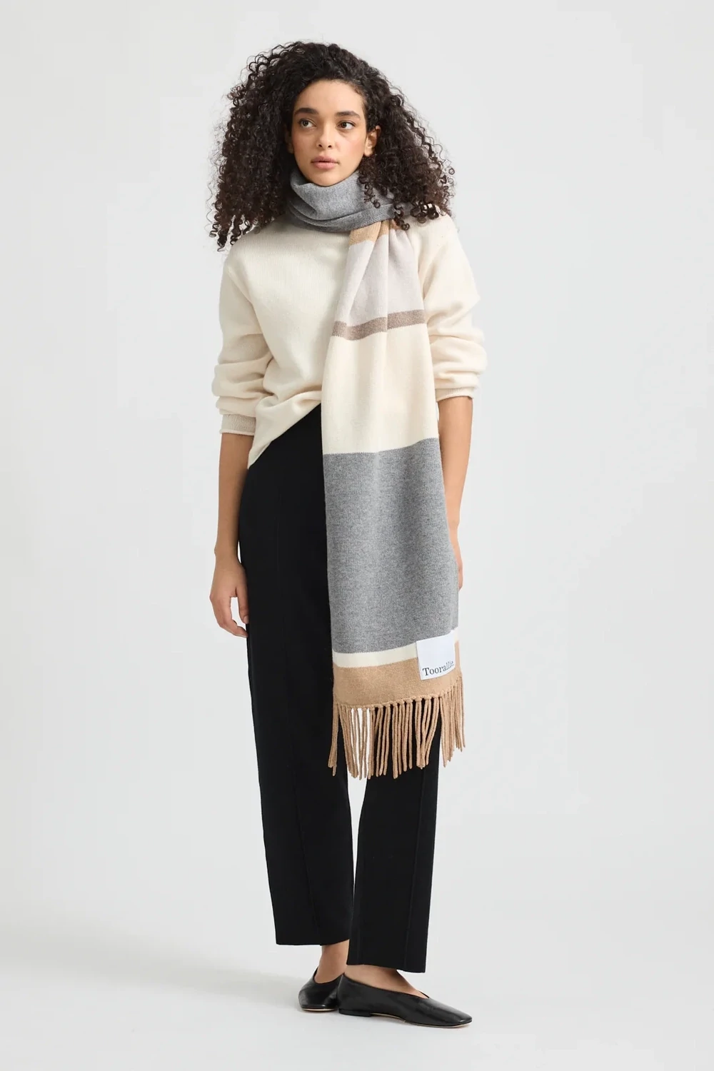 Colour Blocked Scarf, Colour: Cashew