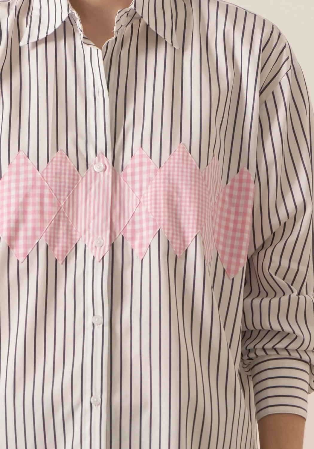 Dewey Patchwork Shirt, Colour: Pink Check, Size: 8