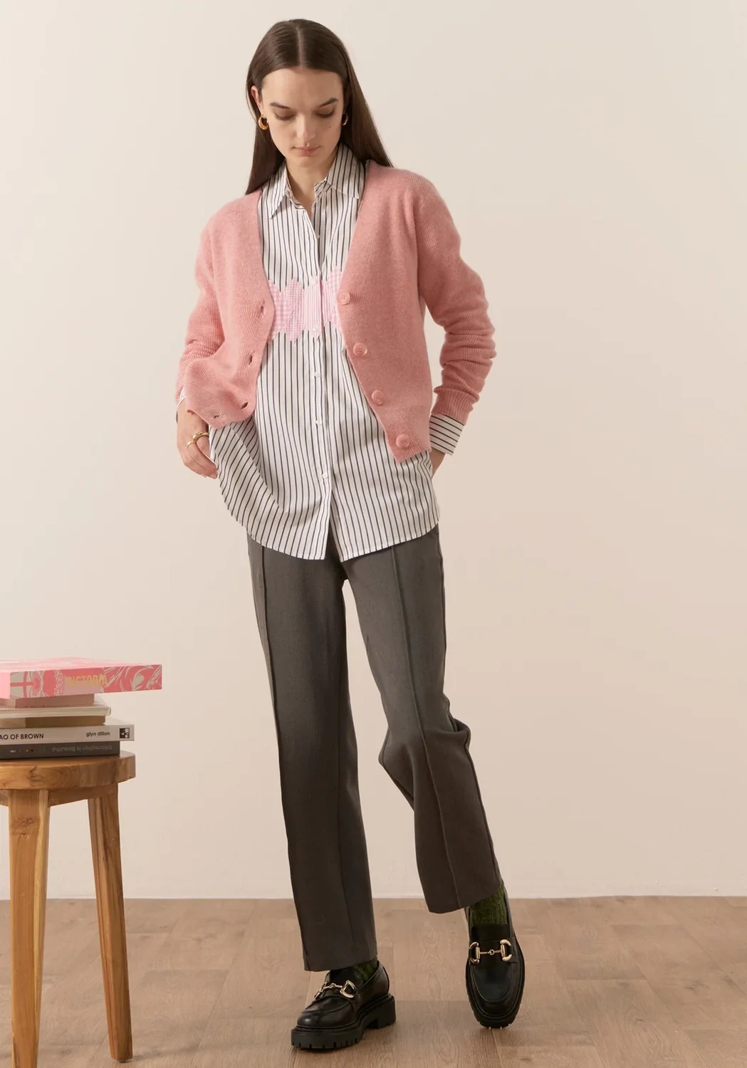 Willow V Neck Cardigan, Colour: Pink, Size: X Small