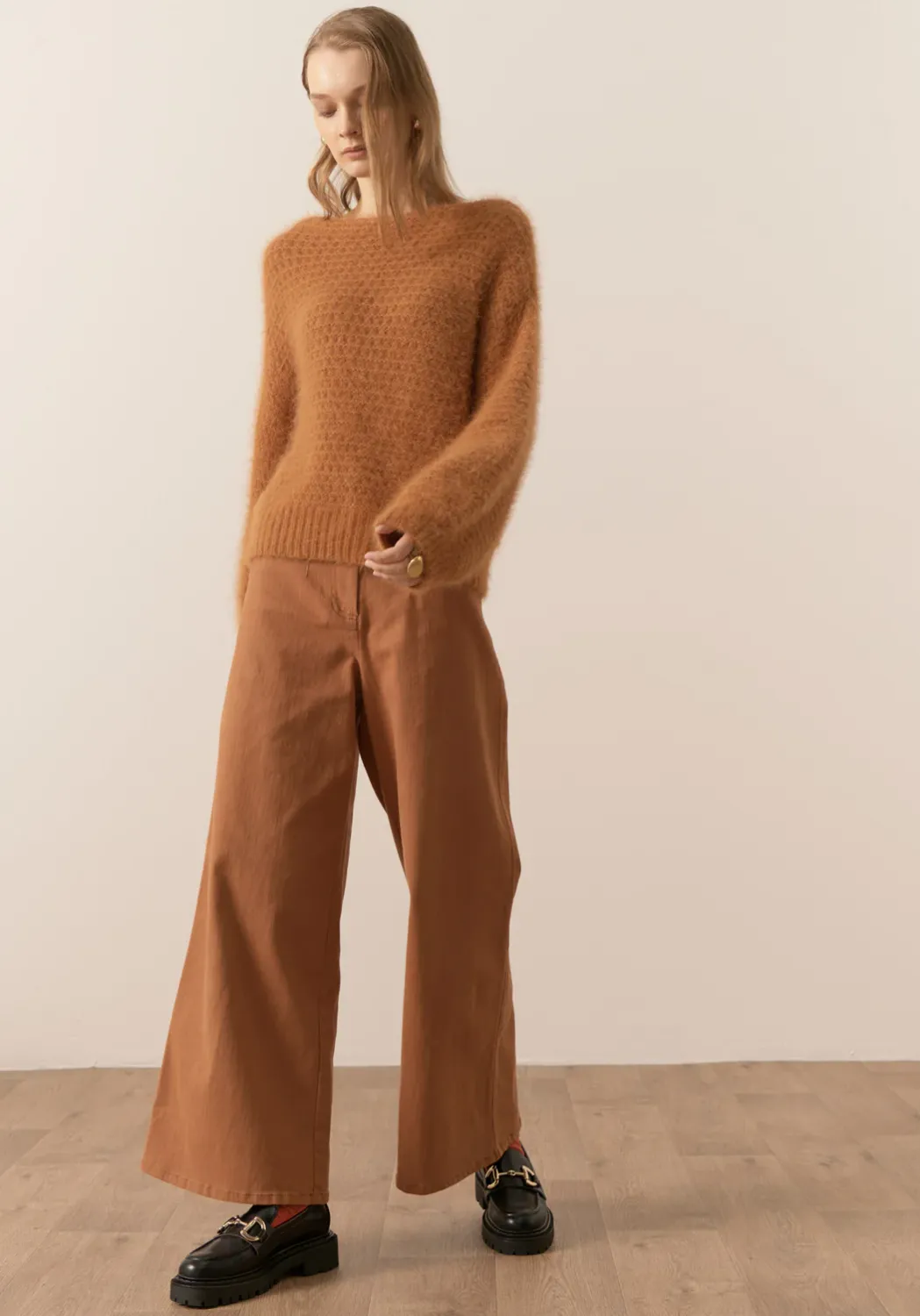 Genus Pointelle Knit, Size: s, Colour: Toffee