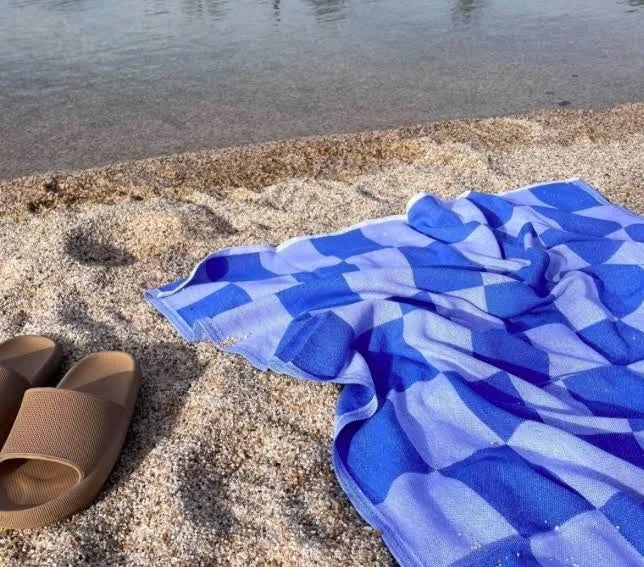 Checkerboard Turkish Towel (+ colours), Colour: Royal Blue