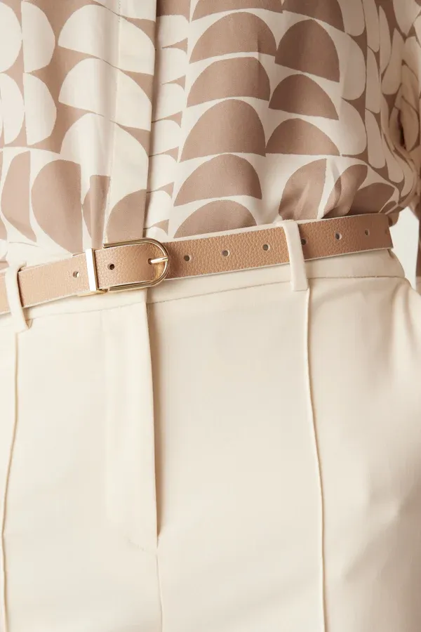 Reversible Belt, Colour: Ecru, Size: SM