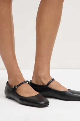 Beth Leather Ballet Flat - Black