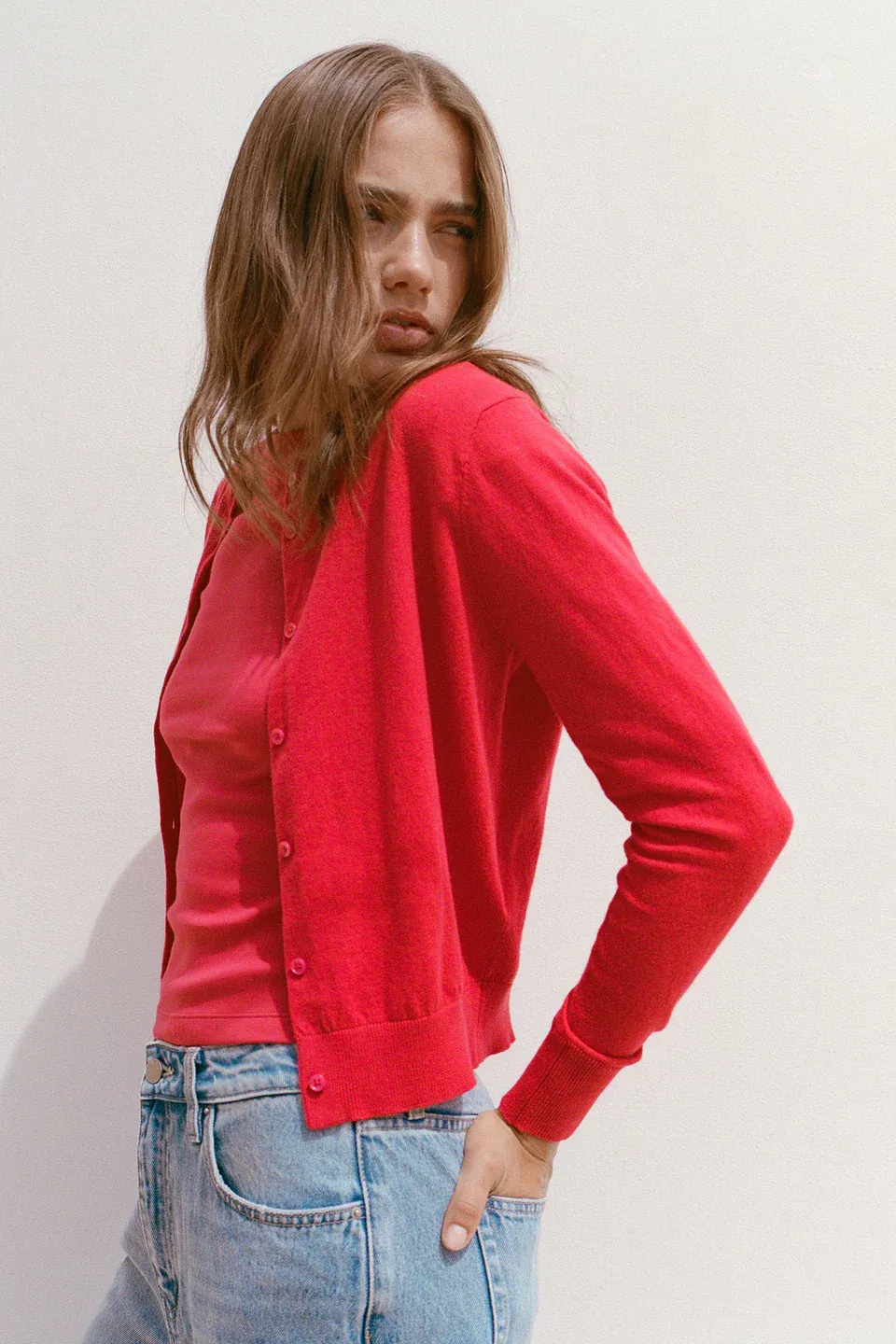 Semra Cardigan, Colour: Goji, Size: 6