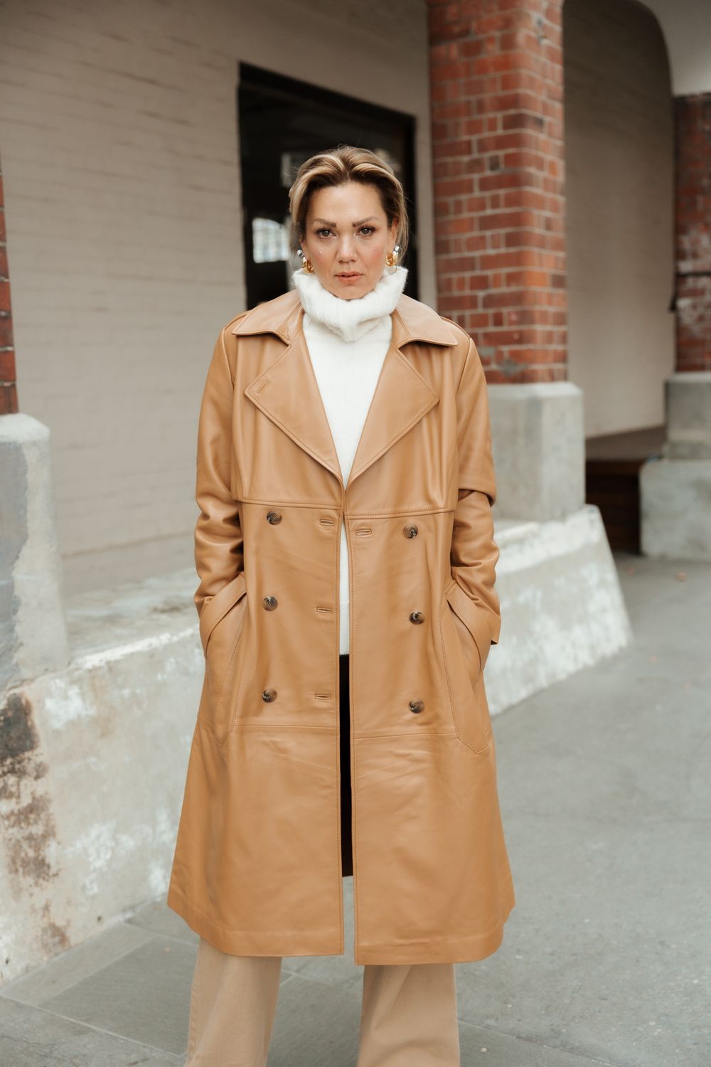 Natalia Leather Trench Coat (In store only)