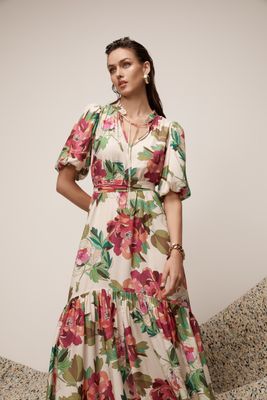 Silk Fleur Maxi Dress