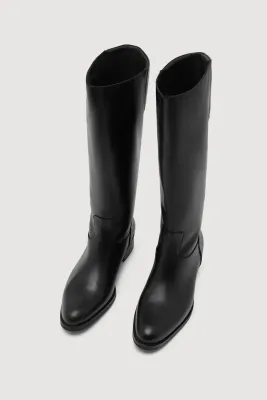 Stevie Leather Riding Boot - Black
