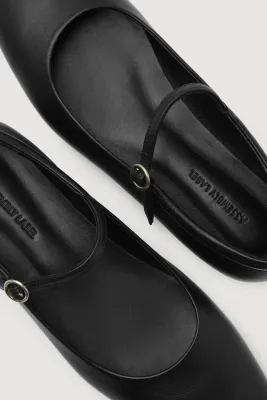 Beth Leather Ballet Flat - Black
