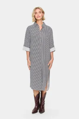 Zalinda Stripe Shirt Dress - Nightsky