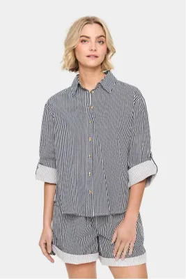 Zalinda Stripe Shirt Nightsky