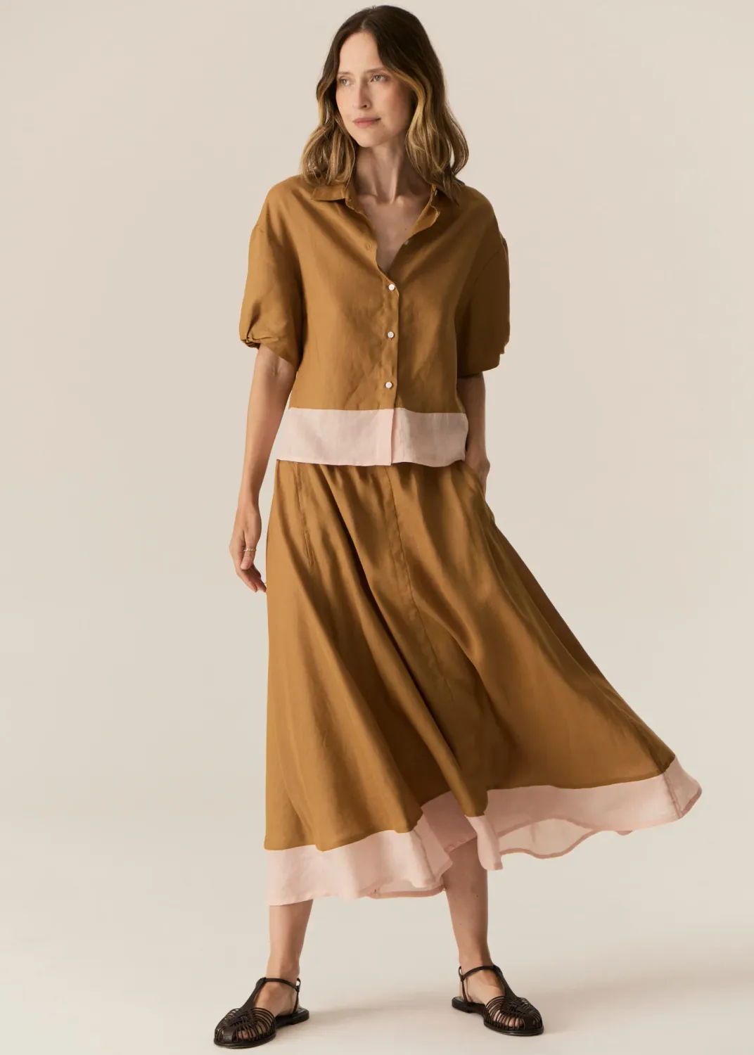 Speck Shirt, Colour: Ginger/Pink, Size: 6