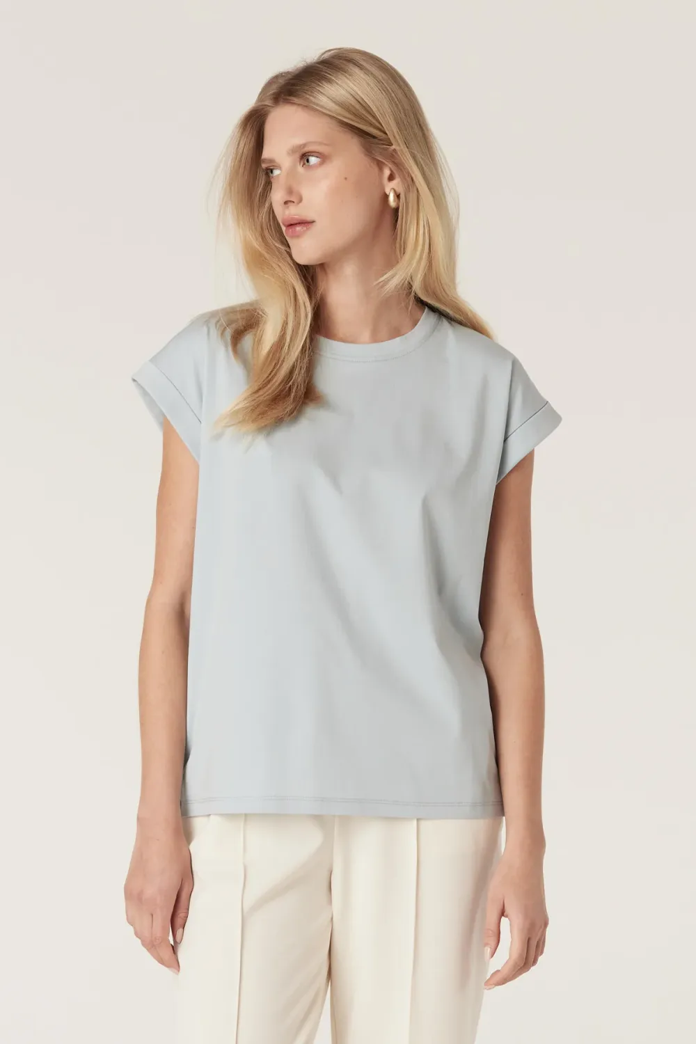 Pima Tee (+ colours), Colour: Dusty Blue, Size: 6