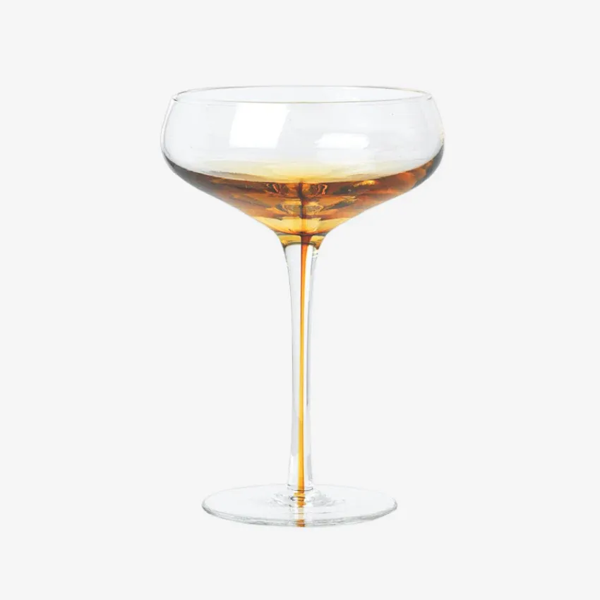 Broste Cocktail Glass - Set of 4 (+ colours), Colour: Amber
