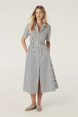 Lina Stripe Shirt Dress