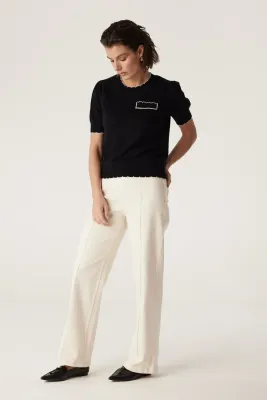 Cashwool Crew Scallop Tee