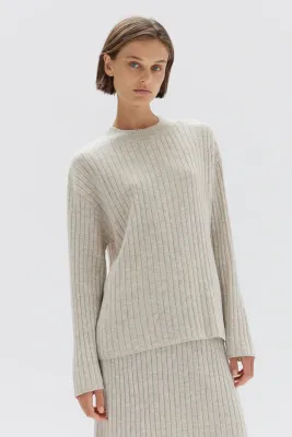 Wool Cashmere Rib Long Sleeve