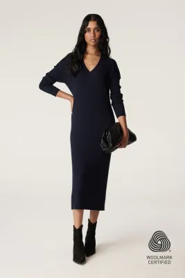Merino V Rib Dress