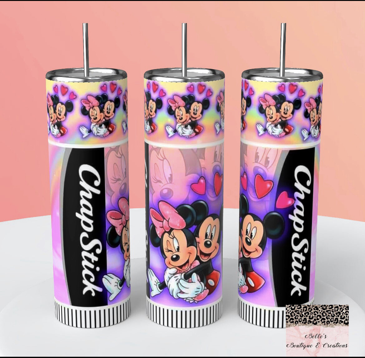 Mickey and Minnie Mouse Chapstick Tumbler