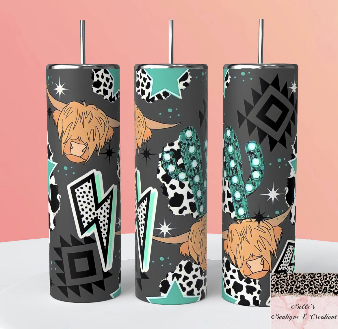 Highland Cow Western Tumbler