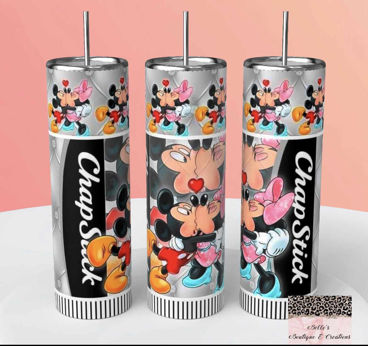 Mickey and Minnie Mouse Chapstick Tumbler
