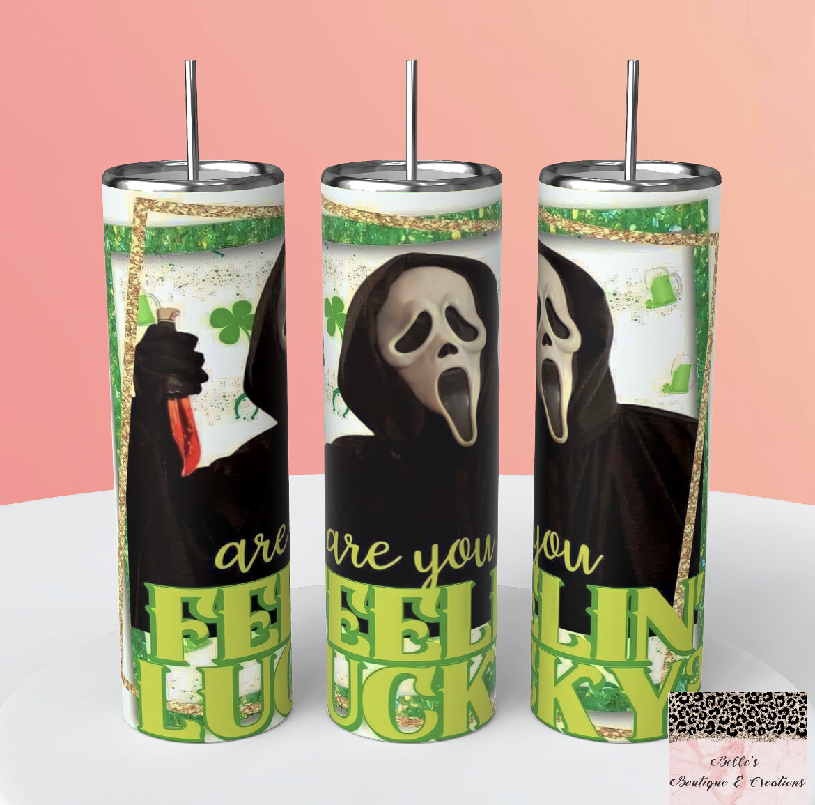St Patrick’s Day Ghostface Tumbler