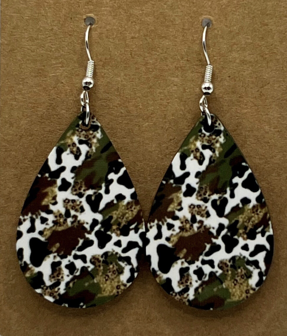 Leopard and Camouflage Earrings