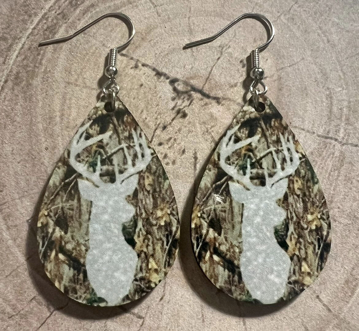 Camo Deer Earrings