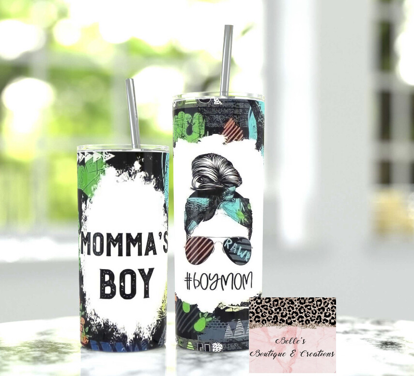 Boy Mom and Mammas Boy Tumbler Set