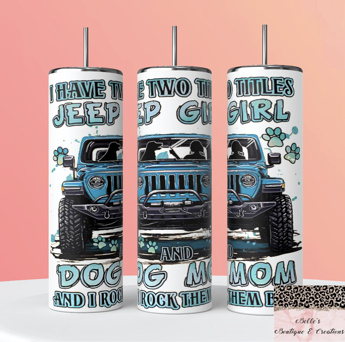 Jeep Girl and Dog Mom Tumbler