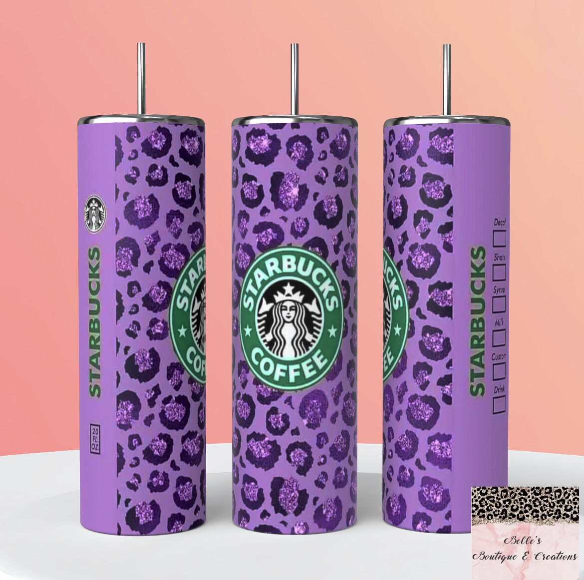 Purple Leopard Starbucks Tumbler