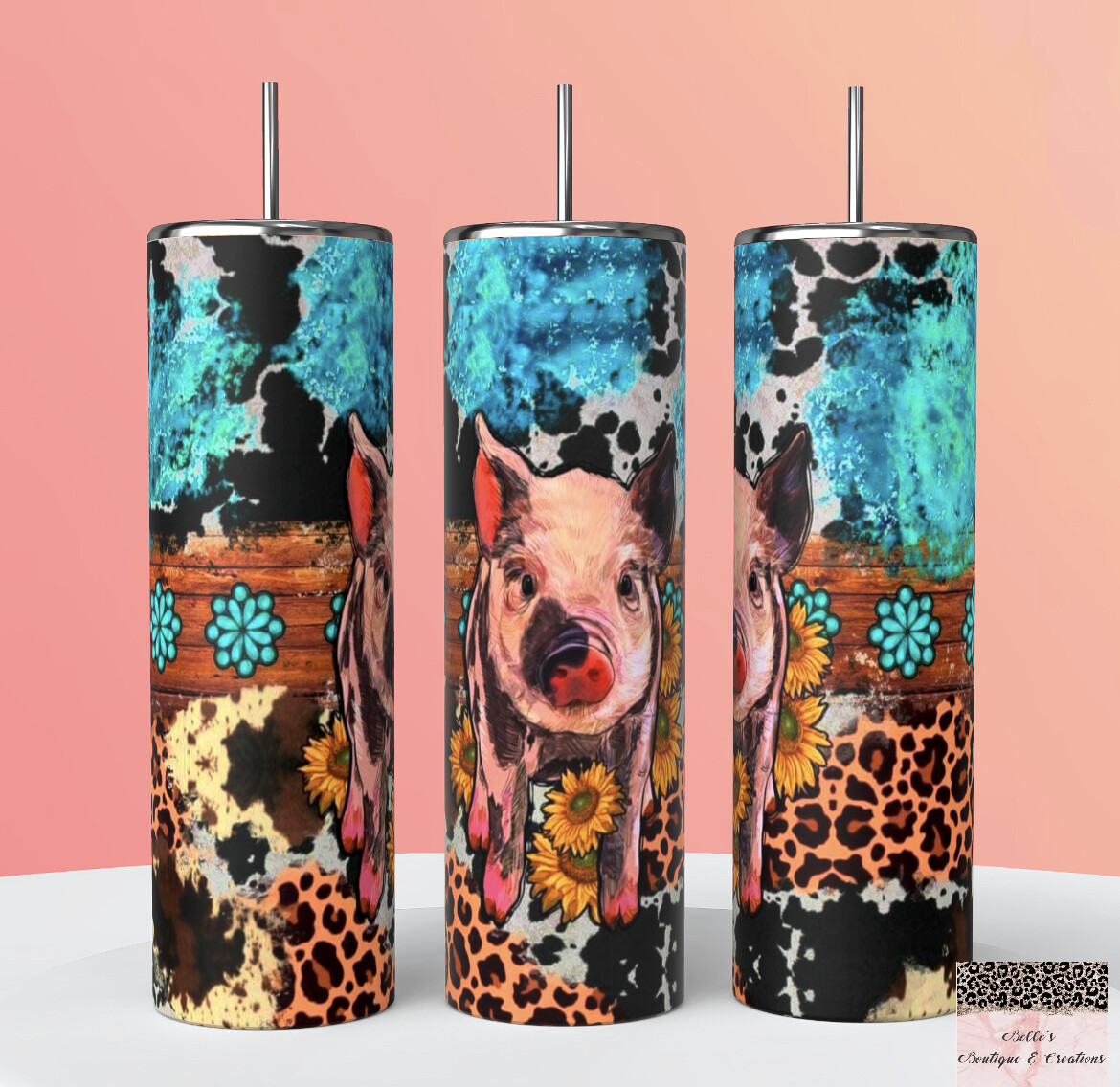 Country Western Pig Tumbler