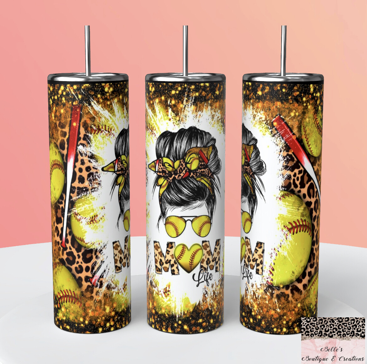 Mom Life Softball Tumbler