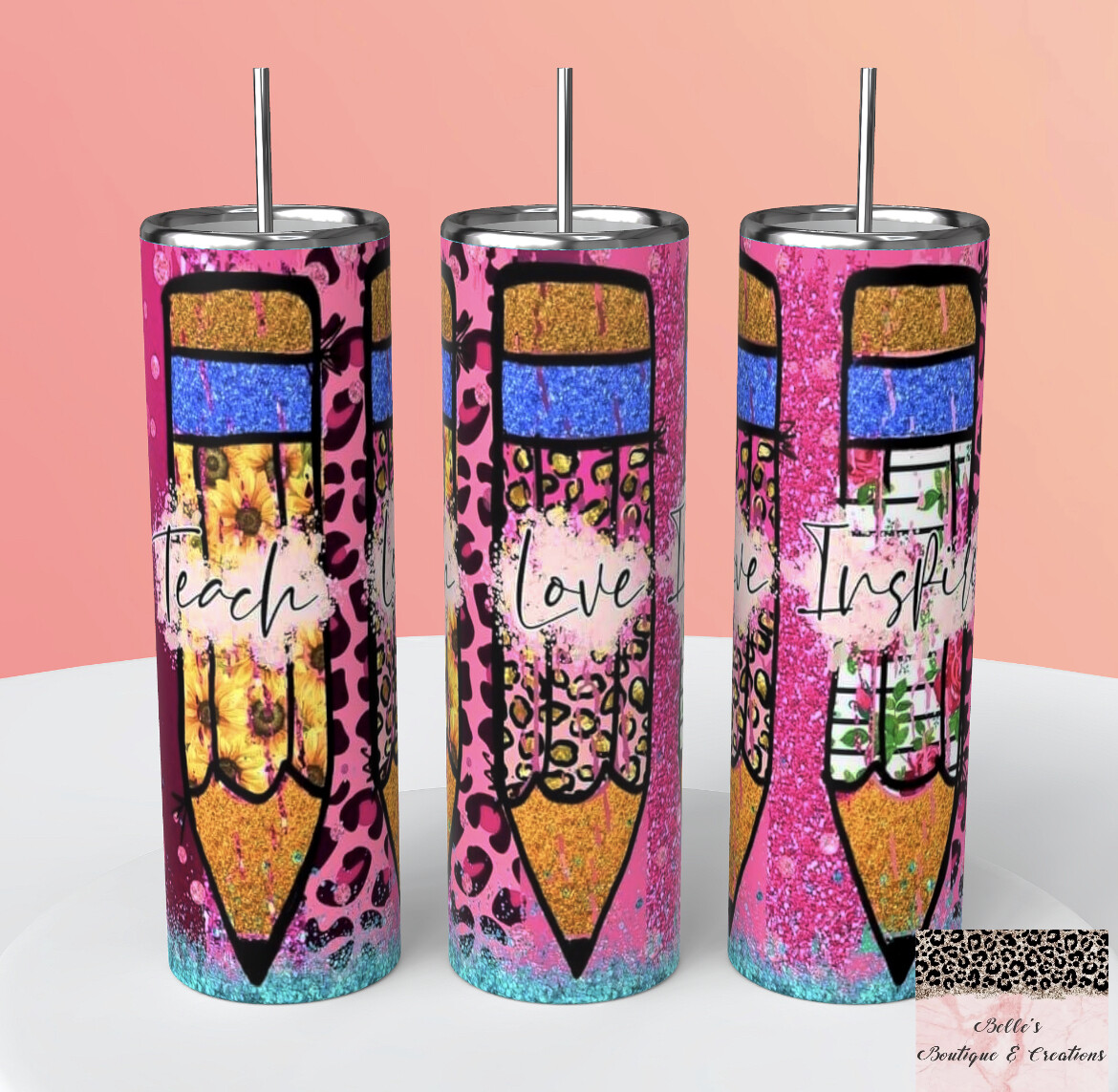 Teach Love Inspire Teacher Tumbler