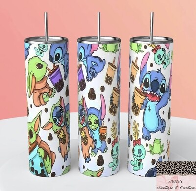 Stitch and Star Wars Yoda Tumbler