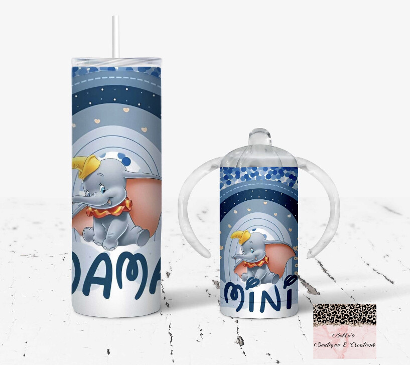 Mama and Mini Dumbo Tumbler and Sippy Cup Set