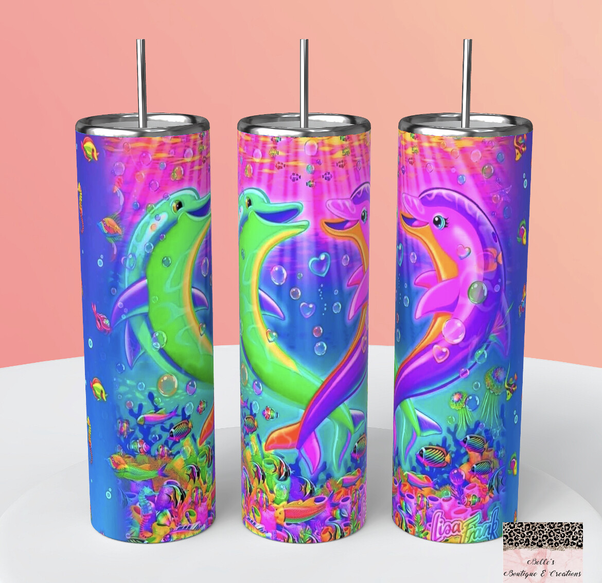 Lisa Frank Dolphins Tumbler