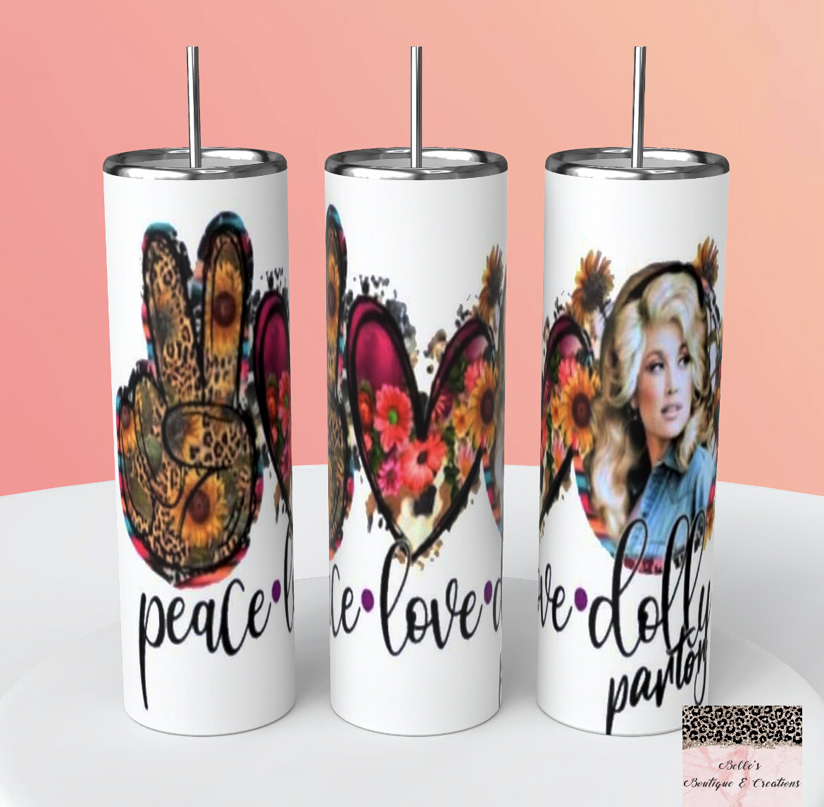 Peace Love Dolly Parton Tumbler