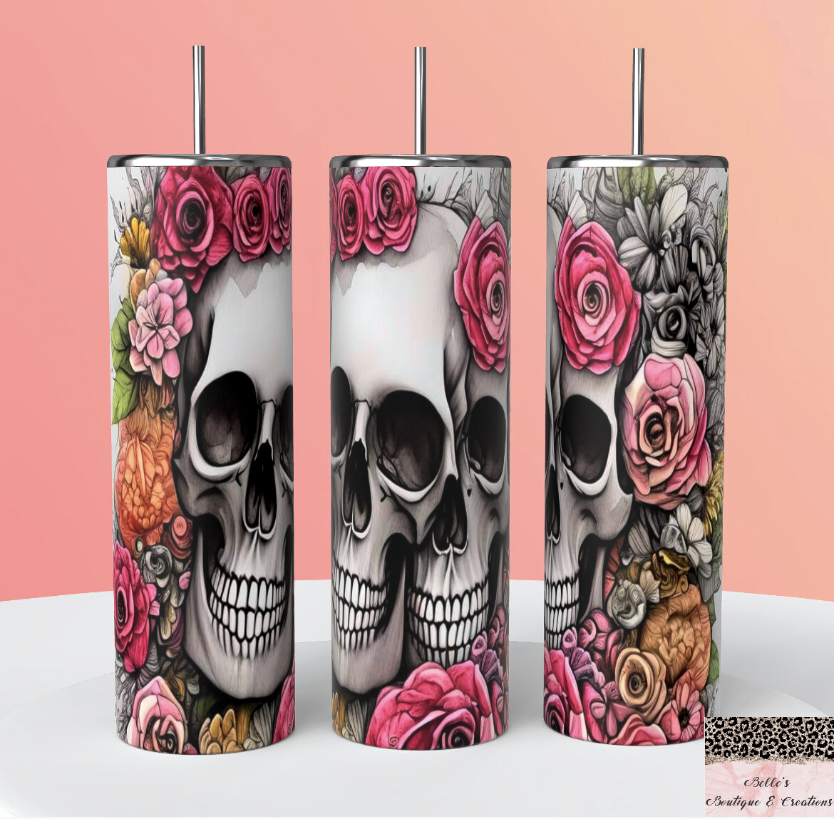 Skulls And Flowers Tumbler