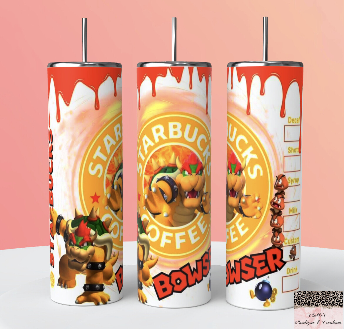Mario Bros Bowser Starbucks Tumbler