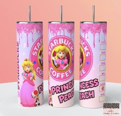 Mario Bros Princess Peach Starbucks Tumbler