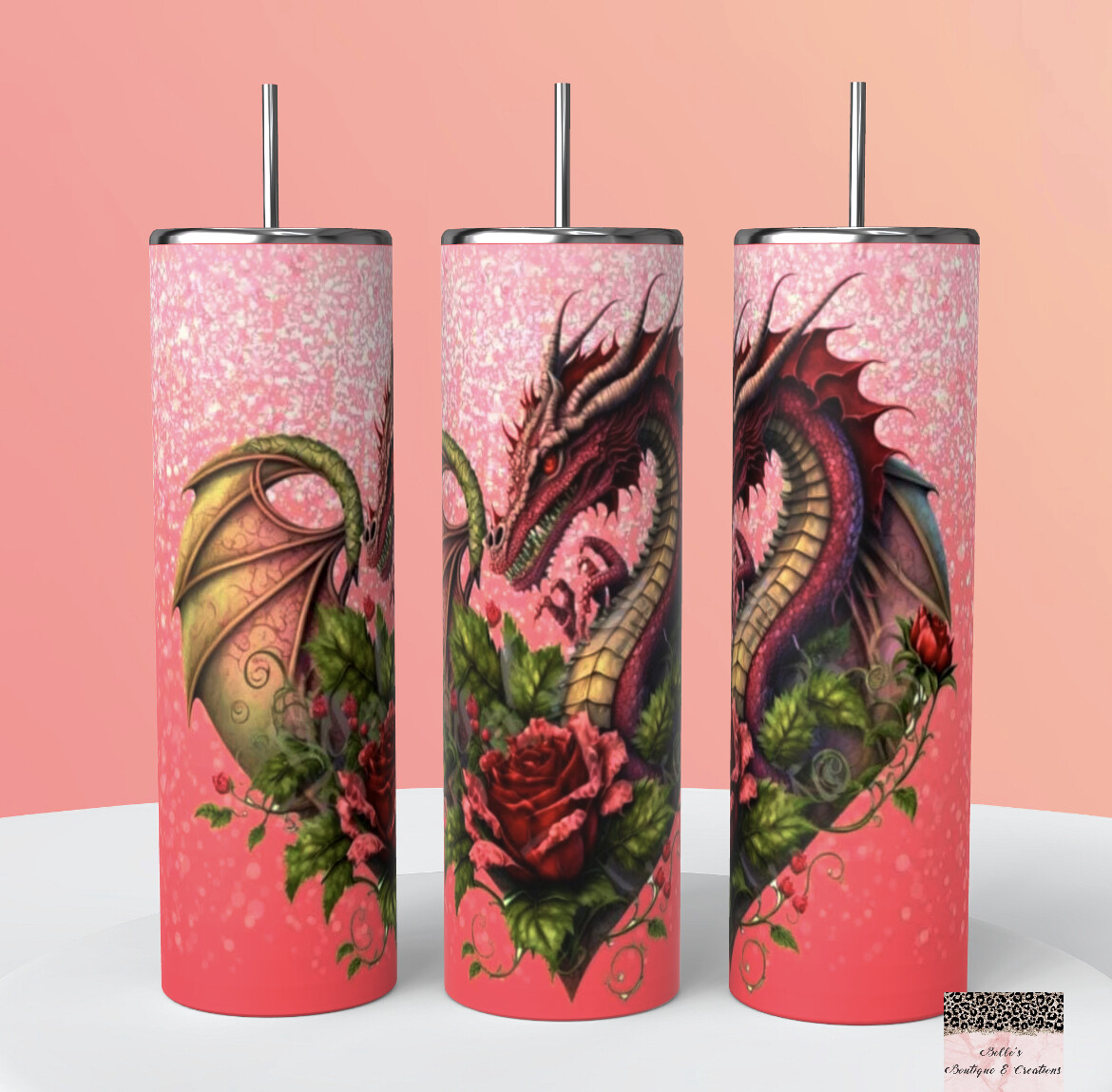 Dragon and Rose Tumbler