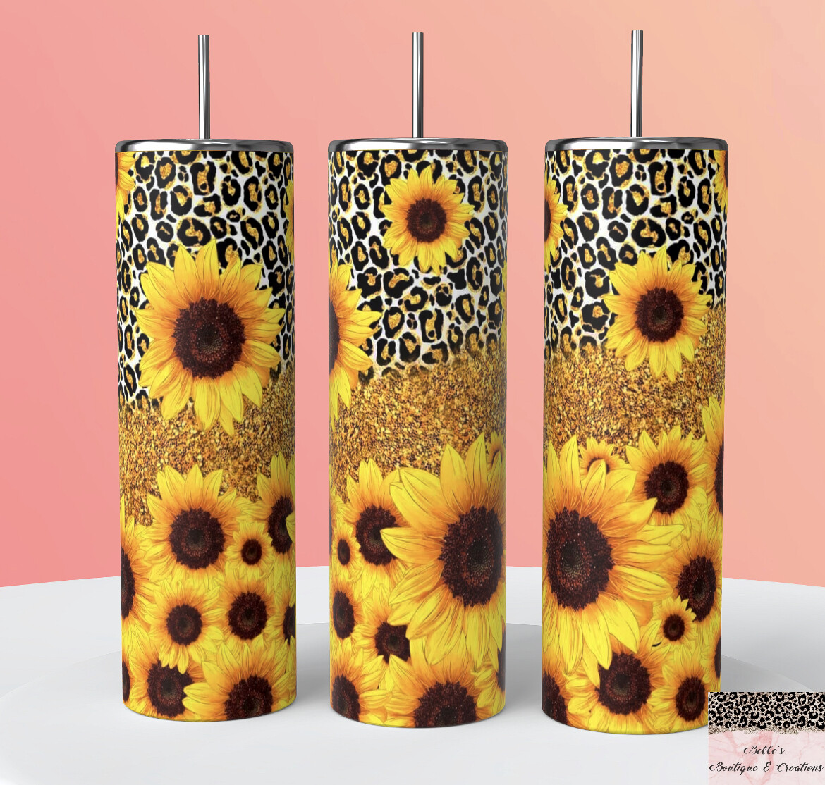 Sunflowers and Leopard Tumbler