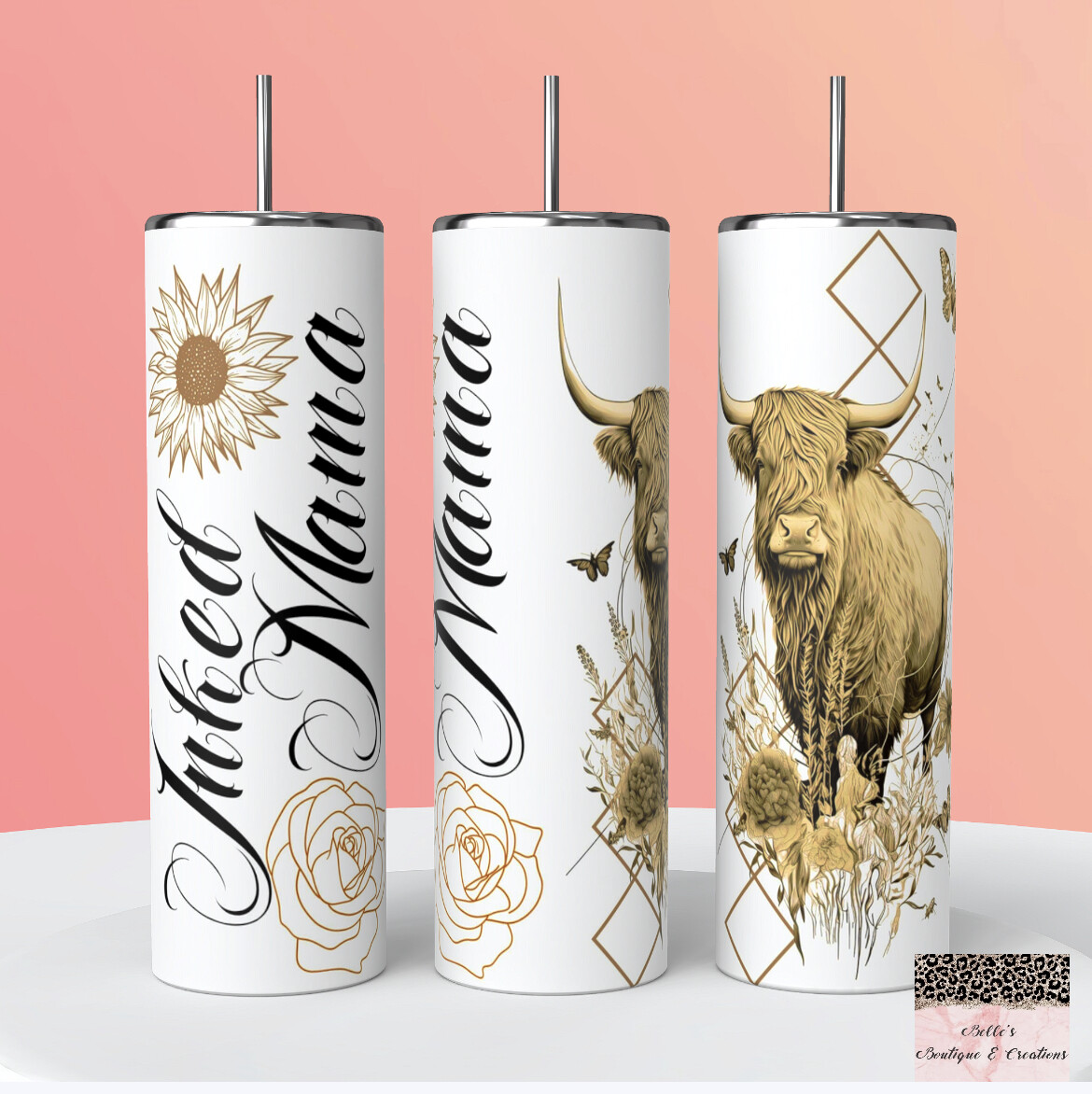 Inked Mama Highland Cow Tumbler